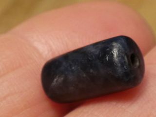 Ancient Peruvian Pre - Columbian Sodalite Bead 14.  8 By 7.  8 Mm My Best Small Tube