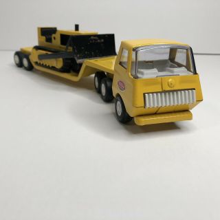 Vintage Tiny Tonka Lowboy Trailer Truck & Dozer 1970 