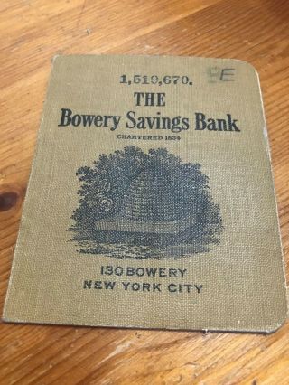 Vintage The Bowery Savings Bank,  York.  Deposit Booklet 1930s