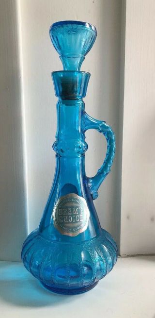 Vintage Jim Beam Blue Glass I Dream Of Jeannie Liquor Bottle Genie Decanter