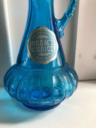 Vintage Jim Beam Blue Glass I Dream of Jeannie Liquor Bottle Genie Decanter 2