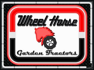 Wheel Horse Garden Tractors Dealer Style Neon Effect Print Banner Sign Art 4 X 3