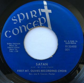 First Mt.  Olives Recording Choir Satan Gospel Soul Funk 45 Hear