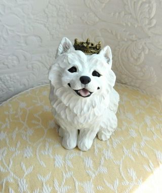 Samoyed Or Japanese Spitz Royal Pup Sculpture Clay By Raquel At Thewrc