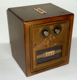 Vintage Corbin Us Eagle Double Dial Po Box Door On Coin Bank Safe With Combo