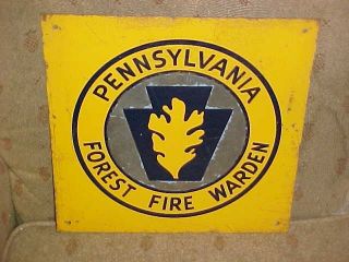 Vintage Pennsylvania Forest Fire Warden 12 " X 12 " Metal Sign