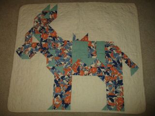 Vintage " Giddyap " Donkey Small Quilt