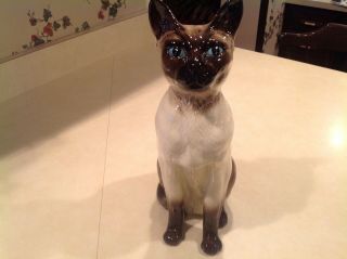 Blue Eyed Siamese Cat Figurine 2139 Beswick England 14 " Tall