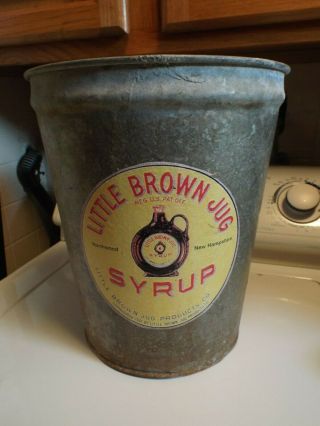 Little Brown Jug Maple Syrup Sap Bucket Great Rustic Waste Basket
