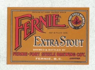 Beer Label - Canada - Fernie Extra Stout - Fernie Fort Steele Brg.  Co.  - Bc