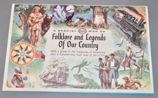 Esso Map Of Folklore And Legends Of Our Country And Key 1962 Gasoline And Oil