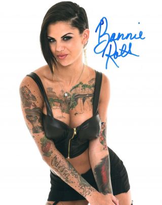 Bonnie Rotten Adult Porn Star Signed 8x10 Photo 297a Avn Award Winner Tattoo