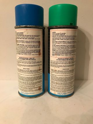 Vintage Krylon Kalifornia Kolors Spray Paint Cans Baja Blue & Gardena Green 3