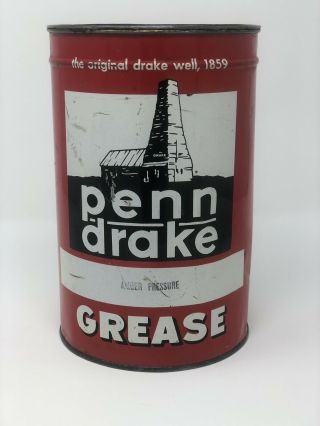 Vintage Penn Drake 5 Lbs Grease Can