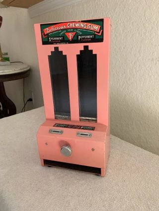 Rare Hot Pink Delicious Chewing Gum Vending Machine 1 Penny Jolly Gum