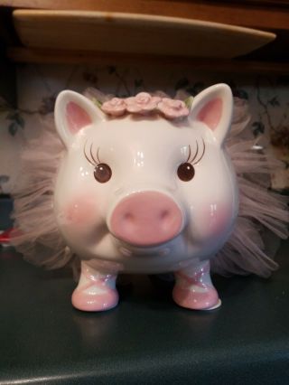 Mudpie Giant Ballerina Ceramic Piggy Bank 6
