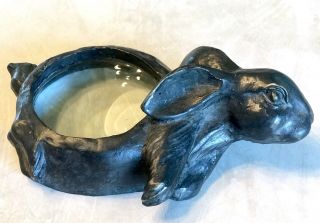 Vintage Hare Rabbit Magnifying Glass Heavy Tabletop Paperweight Rare