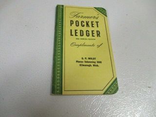 Vintage John Deere Farmers Pocket Notebook Ledger 1954/1955 88th Edition,  Mi