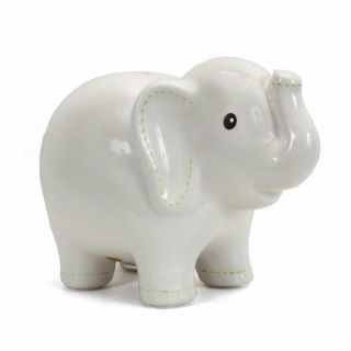 Child To Cherish Ceramic Stitched Elephant Piggy Bank,  White