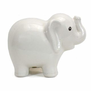 Child to Cherish Ceramic Stitched Elephant Piggy Bank,  White 2