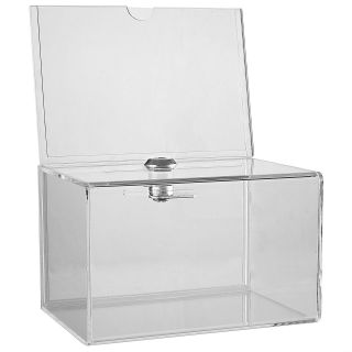Acrylic Clear Donation & Ballot Box W/display Area - 33