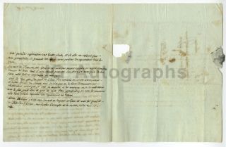 18th Century France - 1786 - 2 Page Signed Manuscript Document w/ Wax Seal 2