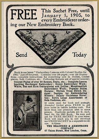 1904 C Brainerd Armstrong Co Embroidery Needlework Sachet Print Ad