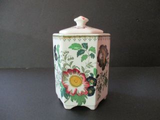 Vintage Fortnum & Mason Ceramic Tea Caddy - Floral Pattern,  W/original Foil Labels