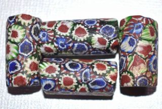 Older Production Antique Venetian Multiple Cane Millefiori Beads,  African Trade