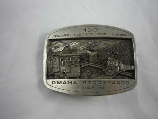 100 Years Omaha Stockyards Nebraska Limited Edition Belt Buckle 586
