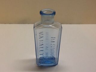 Antique Cornflower Blue Bishop ' s Mineral Water Varalettes Bottle 5