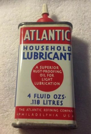 Atlantic Vintage 4 Oz Household Lubricant Can Great Shape