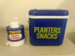 Rare Vintage Ingrid Planters Peanuts Snacks Cooler W/ Corn Chips Thermos