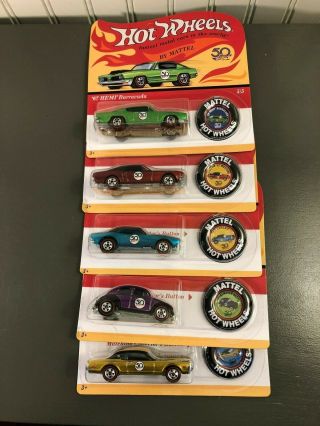 Mattel Hot Wheels 50th Anniversary Redlines Complete Set Of 5 Unpunched