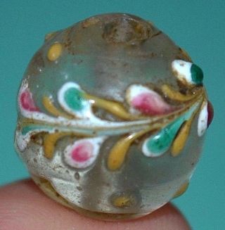 Antique Venetian Clear Fancy Lampwork Glass Bead Trail Decoration,  African Trade 6