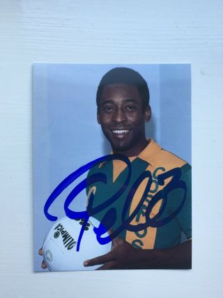Pele Hand Signed Autograph Photo Footballer Brazil World Cup Winner
