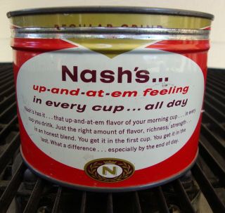 Vintage Nash ' s Coffee Tin 1957 Regular Grind 3