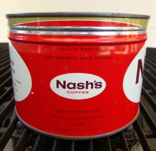 Vintage Nash ' s Coffee Tin 1957 Regular Grind 4
