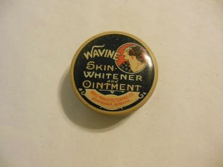 Wavine Skin Whitener And Ointment Vintage Tin 1 7/8 " Diameter