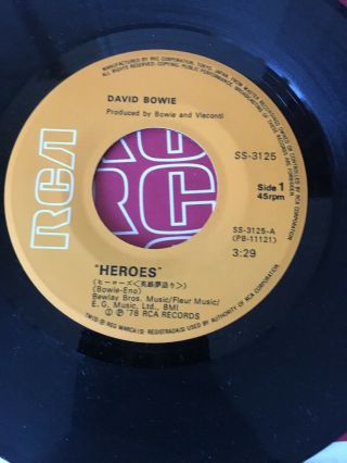 David Bowie.  Heroes.  Japan 7”.  Vinyl 4