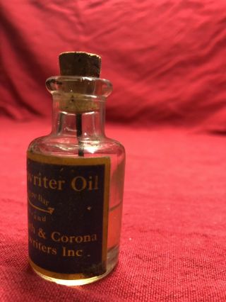 Vintage/Antique C.  Smith & Corona Typewriter Oil Bottle W/ Paper Label 3