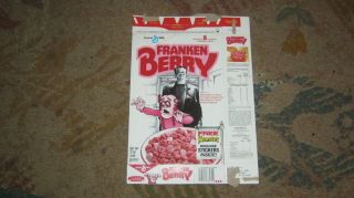 Franken Berry,  General Mills Cereal Box With Monster Sticker
