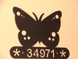 Butterfly Home Address Sign Plaque Personalized Metal Art Decor