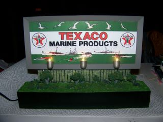 Texaco Marine Products Lighted Billboard / Bank