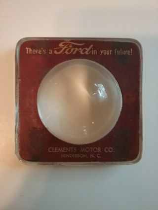 Advertising Paperweight Henderson Nc Ford Clements Motor Co.