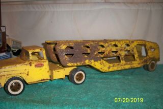 Tonka Car Carrier Semi - Truck 1962 840 Pr Steel Parts - Restore Toy 28 1/2 