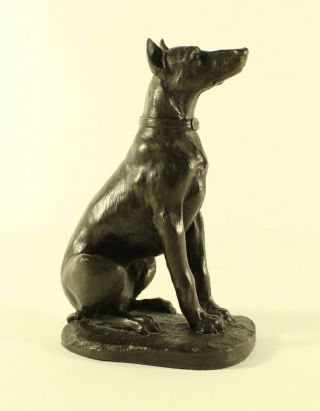 Heredities Cold Cast Bronze Doberman Dog Signed By Jean Spouse