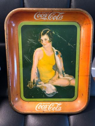 Vintage 1929 Coca Cola Serving Tray Sign