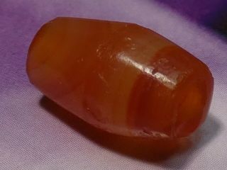 Ancient Indus Banded Agate Bead 13.  7 By 8.  1 Mm Classic Heirloom Bicone Largehole