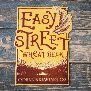 Odell Brewing Co " Easy Street Wheat Beer " Tin Tacker Metal Beer Sign
